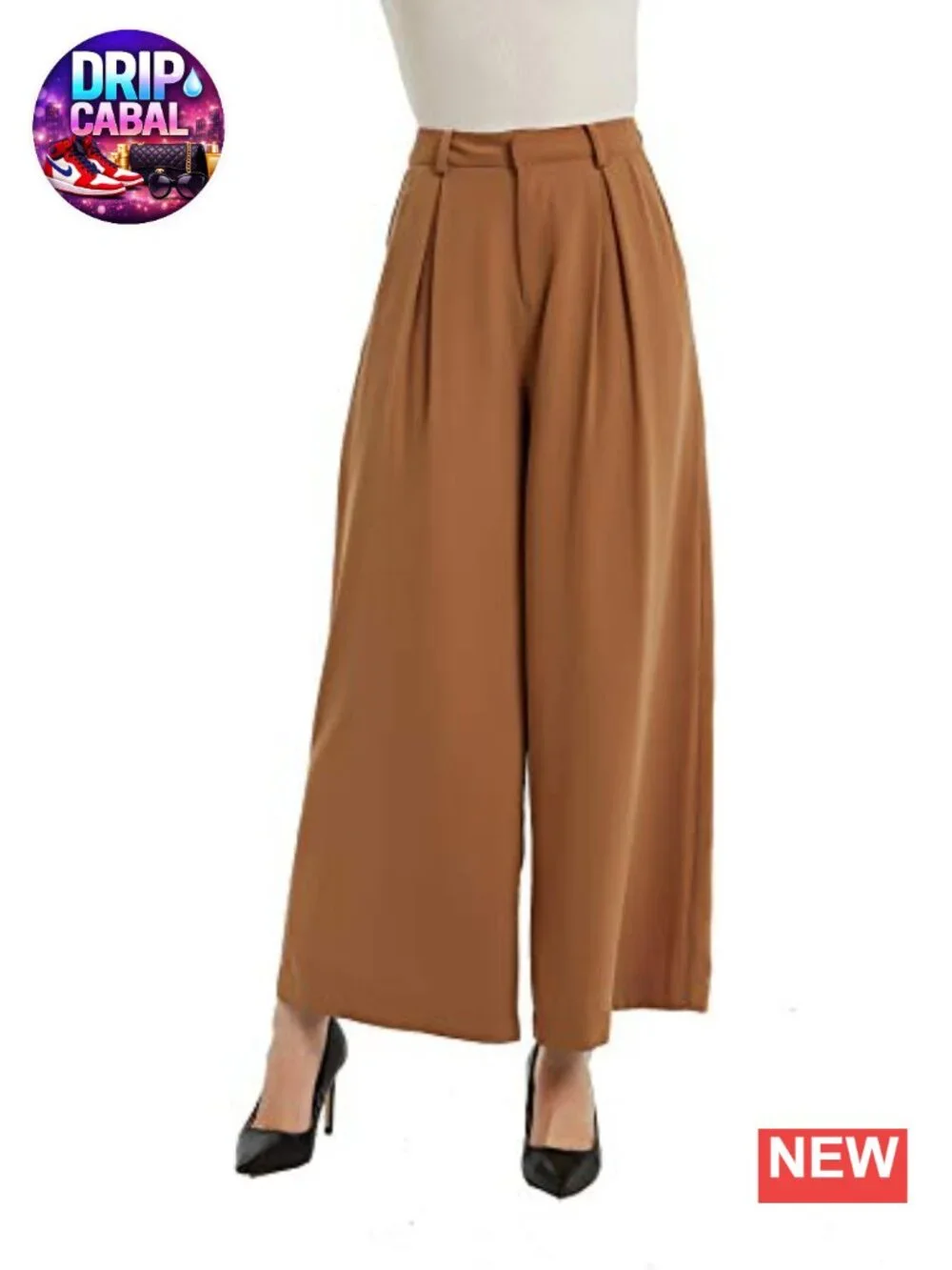 Wide Leg Palazzo Pants Women High Waist Business Trousers with Pockets
